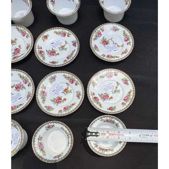 6 Antique Victoria Austria Porcelain Ramekins W/ Under-plates Floral Rare! -A60 - Picture 7 of 13